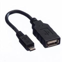 ROLINE USB 2.0 Cable, A - Micro B, F/M, OTG, 0.15 m