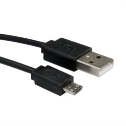 ROLINE USB 2.0 Spiral Cable, A - Micro B, M/M, 1 m