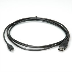 ROLINE USB 2.0 Cable, A - Micro B, M/M, black, 0.8 m
