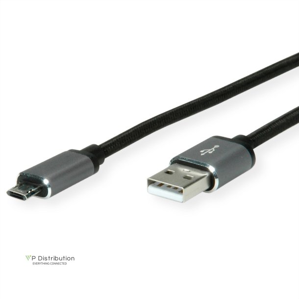 ROLINE USB 2.0 Cable, A - Micro B (reversible), M/M, 3 m