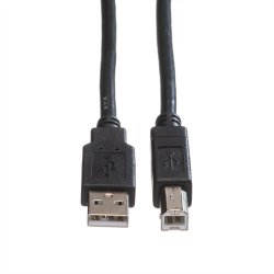 ROLINE USB 2.0 Cable, A - B, M/M, black, 1.8 m