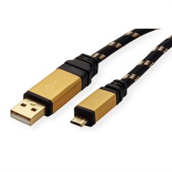ROLINE GOLD USB 2.0 Cable, A - Micro B, M/M, 1.8 m