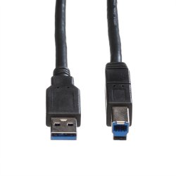 ROLINE USB 3.2 Gen 1 Cable, A - B, M/M, black, 3 m