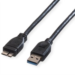 ROLINE USB 3.2 Gen 1 Cable, A - Micro A, M/M, black, 2 m