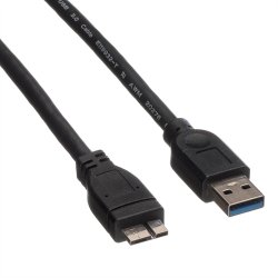 ROLINE USB 3.2 Gen 1 Cable, A - Micro B, M/M, black, 0.15 m