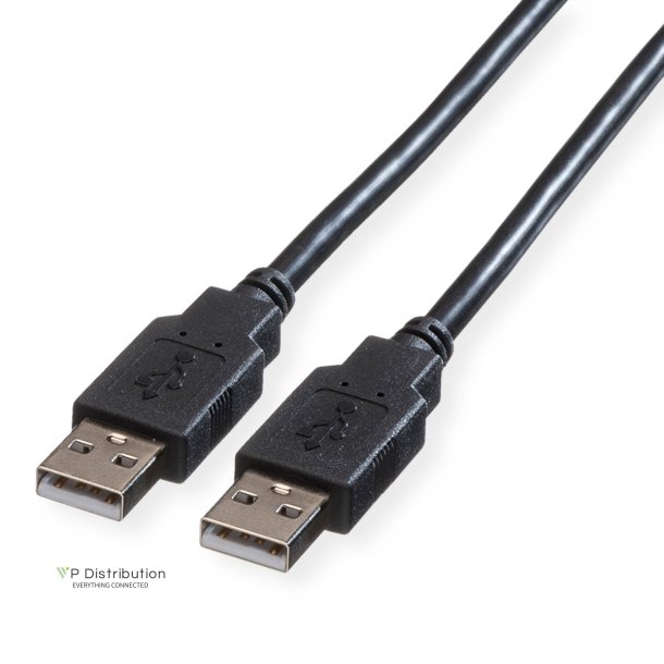 ROLINE USB 2.0 Cable, A - A, M/M, black, 0.8 m