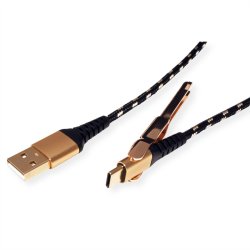 ROLINE GOLD USB 2.0 Cable, C - A, M/M, with Smartphone support function, 1 m