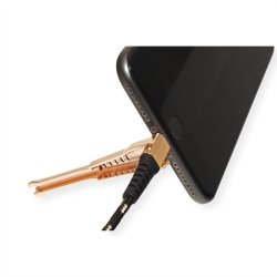 ROLINE GOLD Lightning to USB Cable for iPhone, iPod, iPad, with Smartphone support function, 1 m