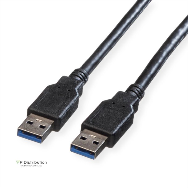 ROLINE USB 3.2 Gen 1 Cable, A - A, M/M, black, 1.8 m