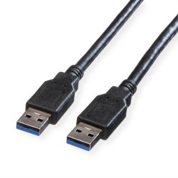 ROLINE USB 3.2 Gen 1 Cable, A - A, M/M, black, 3 m