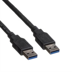 ROLINE USB 3.2 Gen 1 Cable, A - A, M/M, black, 3 m
