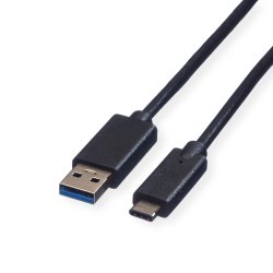 ROLINE USB 3.2 Gen 1 Cable, A-C, M/M, black, 0.5 m