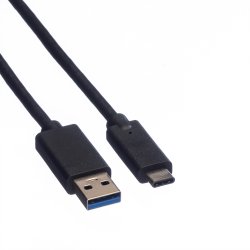 ROLINE USB 3.2 Gen 1 Cable, A-C, M/M, black, 0.5 m
