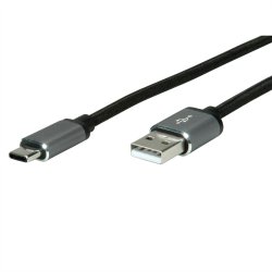 ROLINE USB 2.0 Cable, C - A, M/M, black, 1.8 m