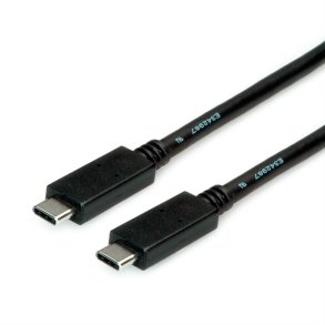 ROLINE USB 3.2 Gen 2 Cable, PD (Power Delivery) 20V5A, with Emark, C-C, M/M, black, 2 m