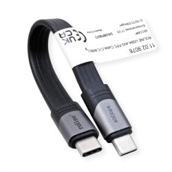 ROLINE USB4 Gen3x2 Cable, PD (Power Delivery) 20V5A, with Emark, C-C, M/M, black, 15 cm