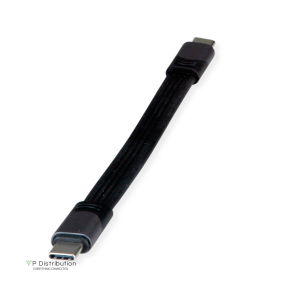 ROLINE USB4 Gen3x2 Cable, PD (Power Delivery) 20V5A, with Emark, C-C, M/M, black, 15 cm