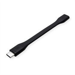 ROLINE USB4 Gen3x2 Cable, PD (Power Delivery) 20V5A, with Emark, C-C, M/F, black, 11.5 cm