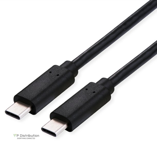 ROLINE Cable USB4 Gen3x2, with Emark, C-C, M/M, 100W, black, 1 m