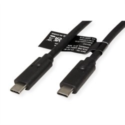 ROLINE Cable USB4 Gen2x2, with Emark, C-C, M/M, 100W, black, 2 m