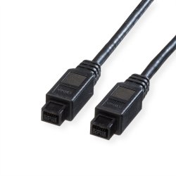 ROLINE IEEE1394b FireWire Cable, 9/9-pin, A-A, black, 1.8 m