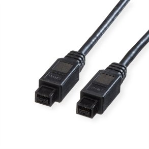 ROLINE IEEE1394b FireWire Cable, 9/9-pin, A-A, black, 1.8 m