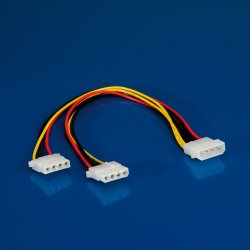 ROLINE Internal Y-Power Cable, 4-pin HDD to 2x 4-pin HDD, 0.3 m