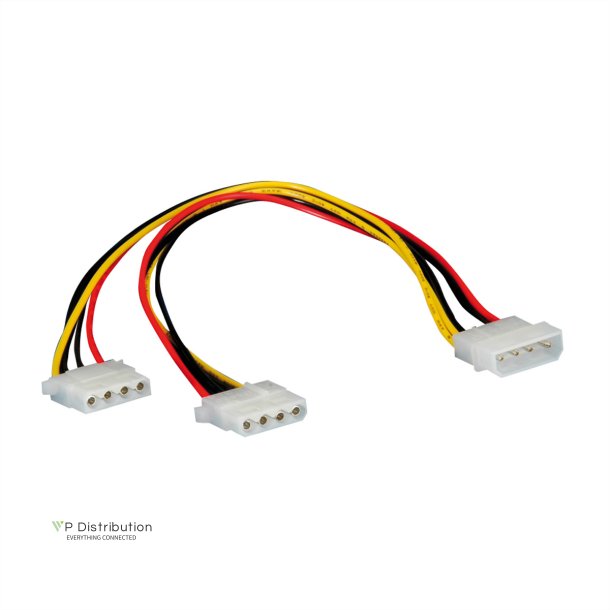 ROLINE Internal Y-Power Cable, 4-pin HDD to 2x 4-pin HDD, 0.3 m