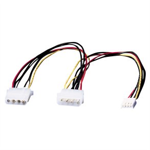 ROLINE Int. Y-Power Cable, 4-pin HDD to 4-pin HDD+4-pin FDD, 0.3 m