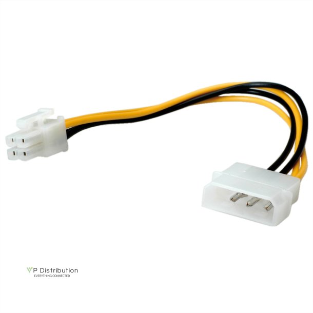 ROLINE Internal Power Cable, 4-pin HDD/ ATX12V-P4 4-pin Power, 0.15 m