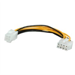 ROLINE Internal Power Cable, 8 pin PCI Express Plug - P4 Plug, 0.15 m