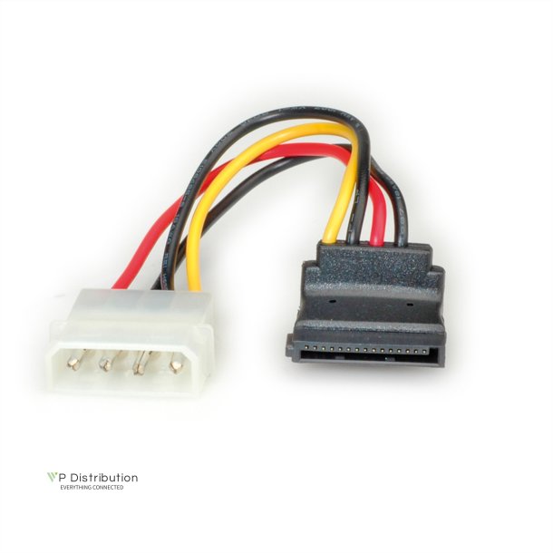 ROLINE Power Adapter Cable, 4-pin HDD to SATA (90), 0.1 m