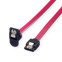 ROLINE Internal SATA 6.0 Gbit/s Cable, angled, with Latch, 0.5 m