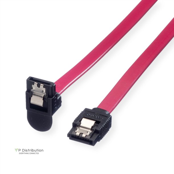 ROLINE Internal SATA 6.0 Gbit/s Cable, angled, with Latch, 0.5 m