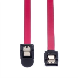ROLINE Internal SATA 6.0 Gbit/s Cable, angled, with Latch, 0.5 m