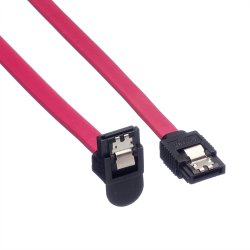 ROLINE Internal SATA 6.0 Gbit/s Cable, angled, with Latch, 1 m