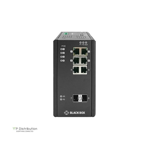 Black Box 6P 10/100/1000 Rj45 Poe+ 2P 100/1000 Sfp Ind Mgd Switch