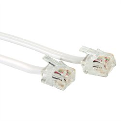 RJ-12 Cable, 6P4C, grey, 6 m