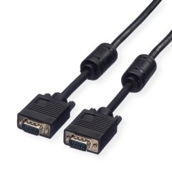 ROLINE HQ VGA Cable + Ferrite, HD15, M/M, 3 m