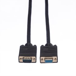 ROLINE HQ VGA Cable, HD15, M/F, 2 m