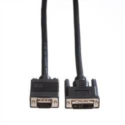 ROLINE DVI Cable, DVI (12+5) - HD15, M/M, 3 m