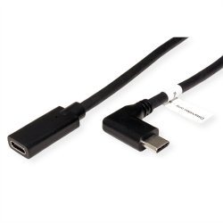 ROLINE Type C Video Cable, USB-C (DP Alt Mode) Extension Cable C-C, M/F, black, 2 m