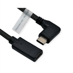ROLINE Type C Video Cable, USB-C (DP Alt Mode) Extension Cable C-C, M/F, black, 2 m