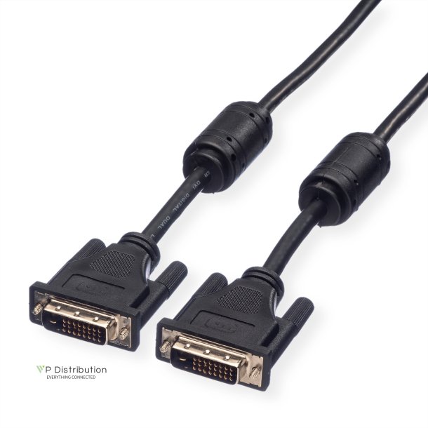 ROLINE DVI Cable, DVI (24+1), Dual Link, M/M, 1 m