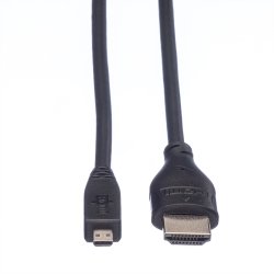 ROLINE HDMI High Speed Cable + Ethernet, A - D, M/M, 2 m