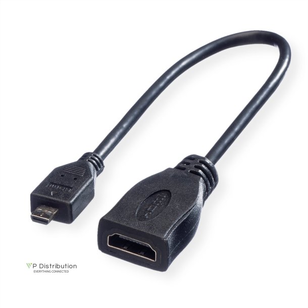 ROLINE HDMI High Speed Cable + Ethernet, A - D, F/M, 0.15 m