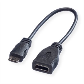 ROLINE HDMI High Speed Cable + Ethernet, A - C, F/M, 0.15 m