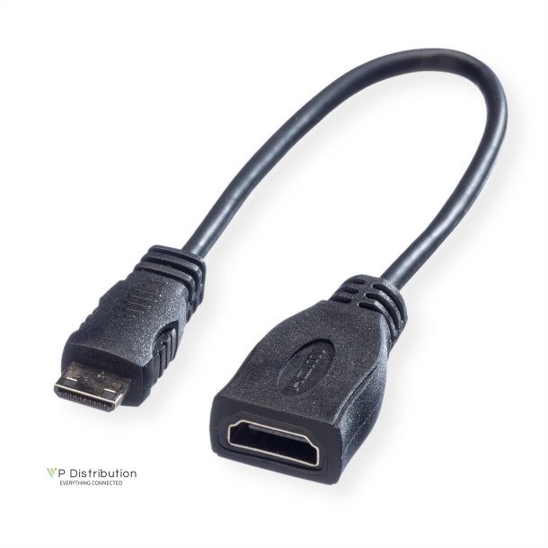 ROLINE HDMI High Speed Cable + Ethernet, A - C, F/M, 0.15 m