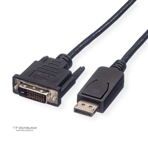 ROLINE DisplayPort Cable, DP-DVI (24+1), M/M, black, 2 m