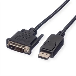 ROLINE DisplayPort Cable, DP-DVI (24+1), M/M, black, 5 m